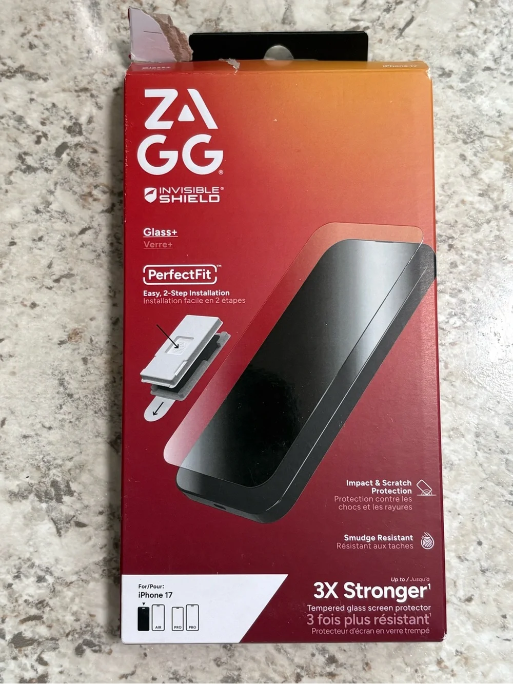 InvisibleShield Glass+ Screen Protector for iPhone 17 - Black